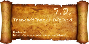 Trencsánszki Dávid névjegykártya
